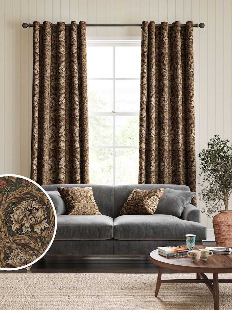 William Morris At Home Natural African Marigold Velvet Made to Measure Curtains - Image 1 of 9