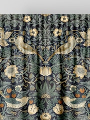William Morris At Home Indigo Blue Strawberry Thief Velvet Made to Measure Curtains - Image 6 of 9