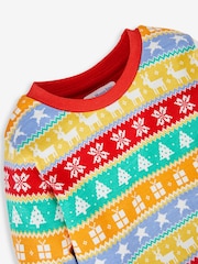 JoJo Maman Bébé Red Kids' Christmas Jersey Pyjamas - Image 6 of 8