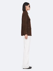 AllSaints Brown Roiya Suede Jacket - Image 4 of 8