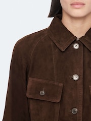 AllSaints Brown Roiya Suede Jacket - Image 7 of 8