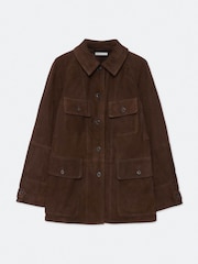 AllSaints Brown Roiya Suede Jacket - Image 8 of 8