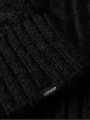 Superdry Black Cable Mock Neck Jumper Dress - Image 4 of 4