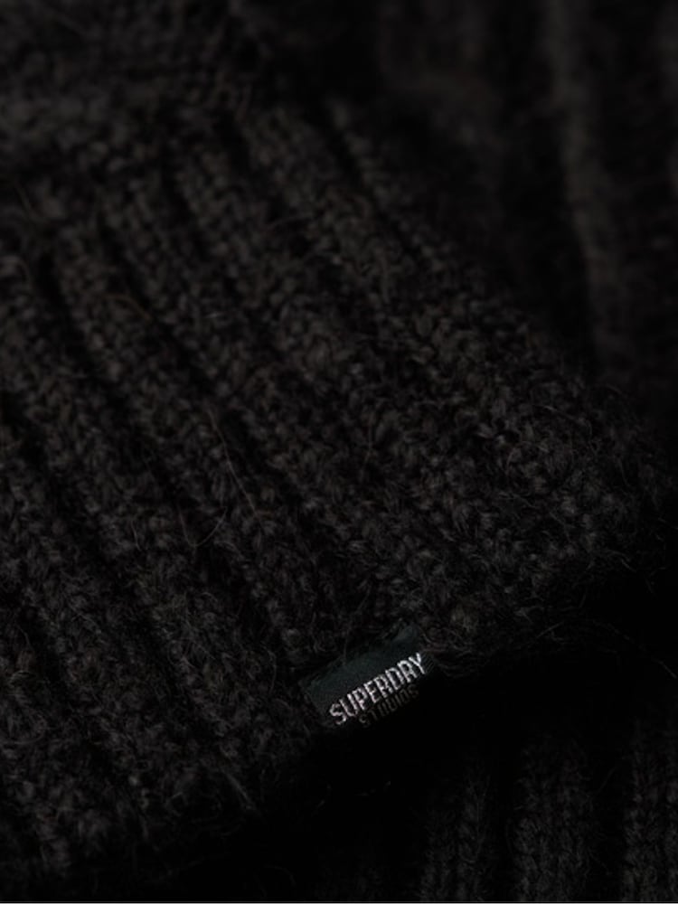 Superdry Black Cable Mock Neck Jumper Dress - Image 4 of 4