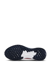 Nike White/Red Regular Fit Revolution 7 Road Running Trainers - Image 10 of 12