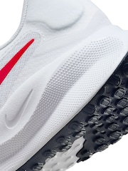 Nike White/Red Regular Fit Revolution 7 Road Running Trainers - Image 12 of 12