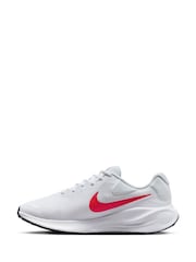 Nike White/Red Regular Fit Revolution 7 Road Running Trainers - Image 5 of 12