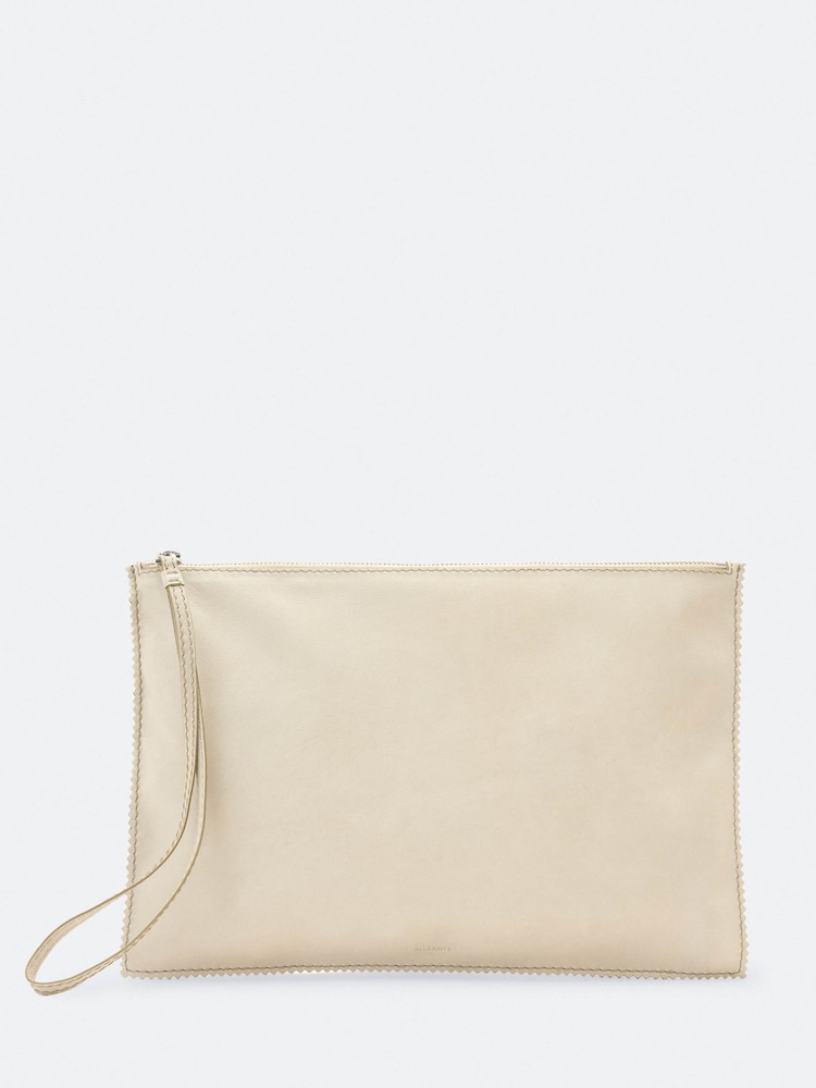 AllSaints White Siloh Large Pouch - Image 1 of 2