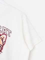 Oliver Bonas Cream Wild Cat Graphic T-Shirt - Image 4 of 5