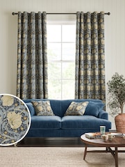 William Morris At Home Indigo Blue Pimpernel Made to Measure 100% Cotton Curtains - Image 1 of 9