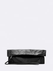 AllSaints Black Lutece Fold Clutch - Image 1 of 2
