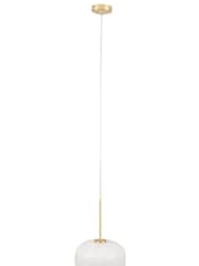 Pacific White Glass & Gold Metal Waisted Ceiling Light Pendant - Image 4 of 5