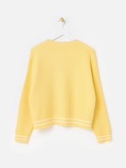 Oliver Bonas Yellow Crew Neck Knitted Cardigan - Image 2 of 6