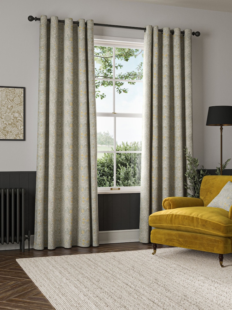 William Morris At Home Flint Grey Larkspur Made to Measure 100% Cotton Curtains - Image 2 of 9