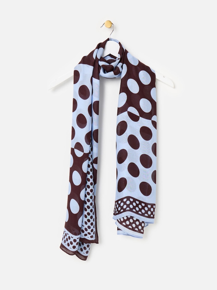 Oliver Bonas Brown Polka Dot Lightweight Scaf - Image 1 of 3 Oliver Bonas Brown Polka Dot Lightweight Scaf - Image 1 of 3