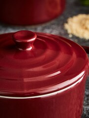 Barbary & Oak Set of 4 Red 10cm Mini Casserole Dishes - Image 2 of 4