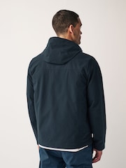 Navy Shower Resistant Pop Zip Hooded Jacket - Image 3 of 12