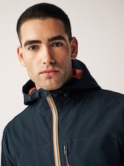 Navy Shower Resistant Pop Zip Hooded Jacket - Image 4 of 12