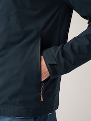 Navy Shower Resistant Pop Zip Hooded Jacket - Image 5 of 12