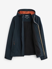 Navy Shower Resistant Pop Zip Hooded Jacket - Image 8 of 12