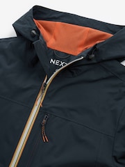 Navy Shower Resistant Pop Zip Hooded Jacket - Image 9 of 12