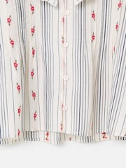 Oliver Bonas Blue Striped Floral Jacquard Collar Blouse - Image 5 of 5