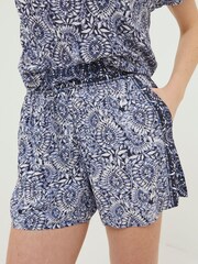 FatFace Blue Watercolour Batik Flippy Shorts - Image 4 of 5