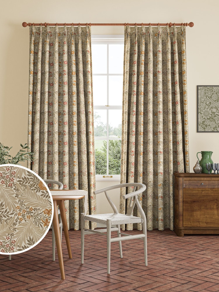 William Morris At Home Natural Larkspur Made to Measure 100% Cotton Curtains - Image 1 of 9