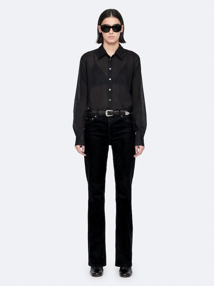AllSaints Black Simone Blouse Shirt - Image 2 of 8