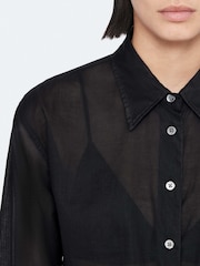 AllSaints Black Simone Blouse Shirt - Image 3 of 8