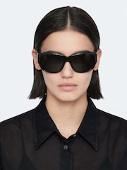 AllSaints Black Simone Blouse Shirt - Image 7 of 8