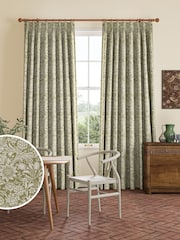 William Morris At Home Artichoke Green Sunflower Made to Measure 100% Cotton Curtains - Image 1 of 9