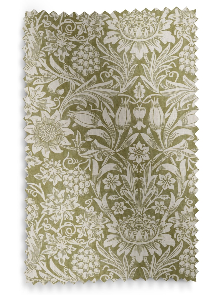 William Morris At Home Artichoke Green Sunflower Made to Measure 100% Cotton Curtains - Image 9 of 9