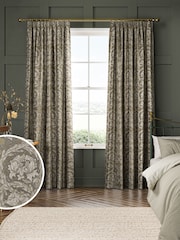 William Morris At Home Grey African Marigold Velvet Made to Measure Curtains - Image 1 of 9