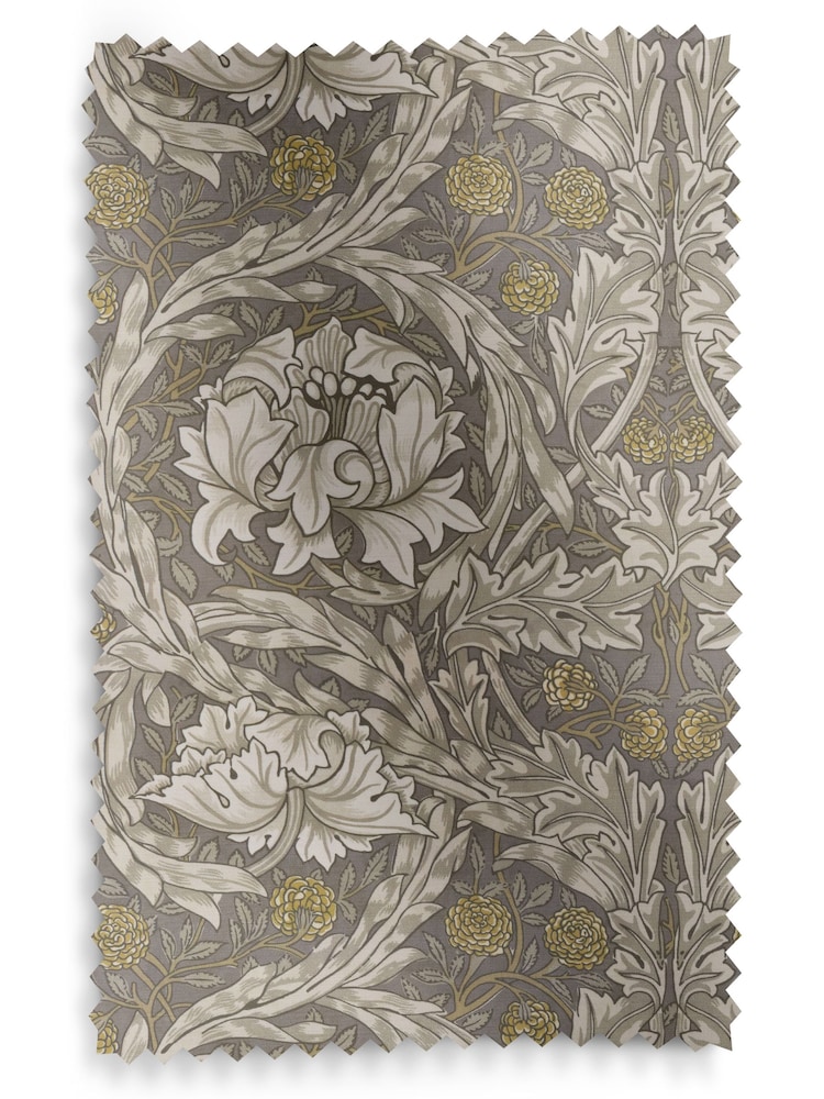 William Morris At Home Grey African Marigold Velvet Made to Measure Curtains - Image 9 of 9