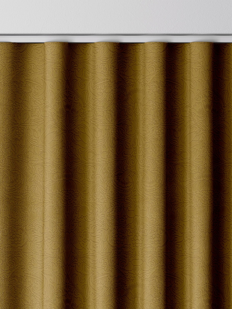William Morris At Home Ochre Yellow Lodden Embroidery Made to Measure 100% Cotton Curtains - Image 8 of 9