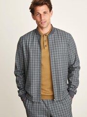 Light Grey Slim Fit Check Motion Flex Co-ord: Bomber Jacket - Image 1 of 11