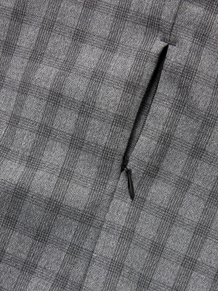 Light Grey Slim Fit Check Motion Flex Co-ord: Bomber Jacket - Image 11 of 11
