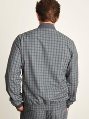 Light Grey Slim Fit Check Motion Flex Co-ord: Bomber Jacket - Image 3 of 11
