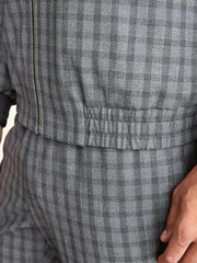 Light Grey Slim Fit Check Motion Flex Co-ord: Bomber Jacket - Image 5 of 11