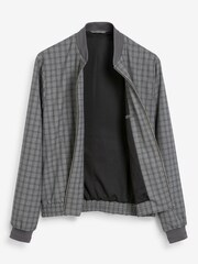 Light Grey Slim Fit Check Motion Flex Co-ord: Bomber Jacket - Image 8 of 11