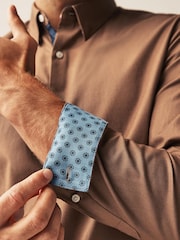 Brown Stretch Oxford Long Sleeve Shirt - Image 5 of 8