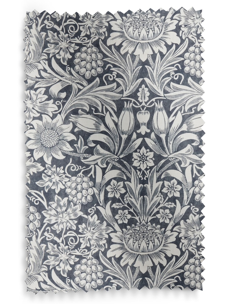 William Morris At Home Indigo Blue Sunflower Made to Measure 100% Cotton Curtains - Image 9 of 9