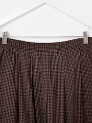 Oliver Bonas Brown Gingham Midi Skirt - Image 3 of 5