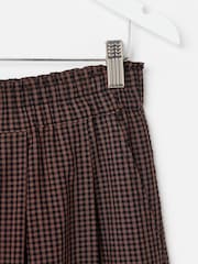 Oliver Bonas Brown Gingham Midi Skirt - Image 4 of 5