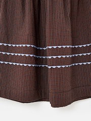 Oliver Bonas Brown Gingham Midi Skirt - Image 5 of 5