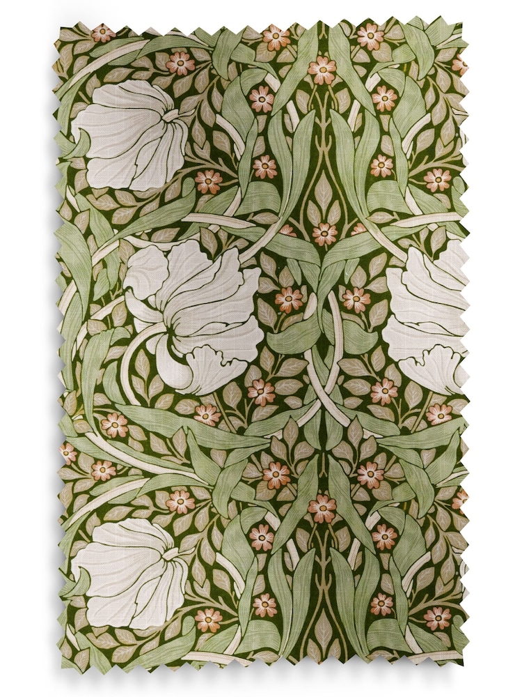 William Morris At Home Nettle Green Pimpernel Made to Measure 100% Cotton Curtains - Image 9 of 9