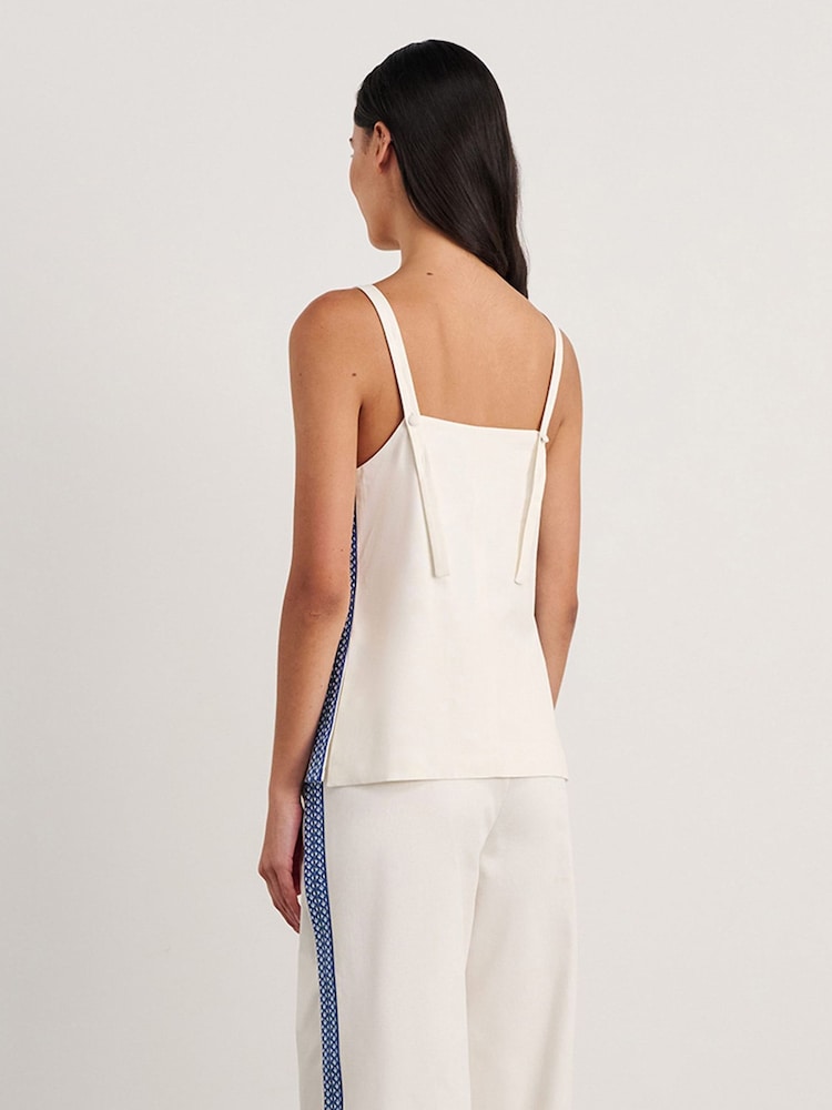 JAG White Canvas Contrast Camisole - Image 2 of 5 JAG White Canvas Contrast Camisole - Image 2 of 5