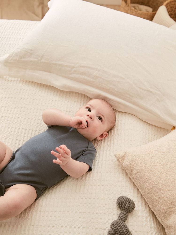 Petrol Blue 5 Pack Plain Baby Bodysuits - Image 2 of 13