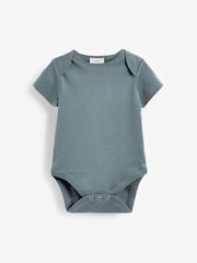 Petrol Blue 5 Pack Plain Baby Bodysuits - Image 4 of 13